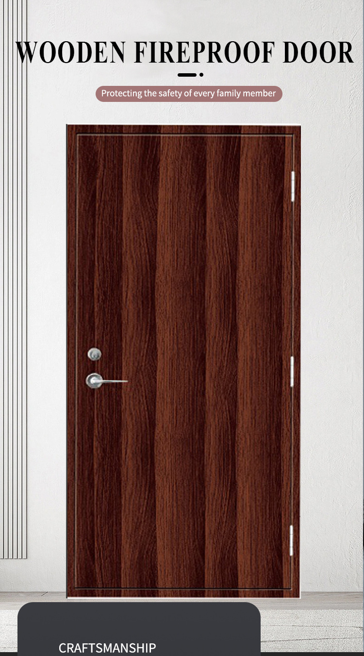 Hotel 60 min fire door one hour fire rated hotel room entry wood doors with frame