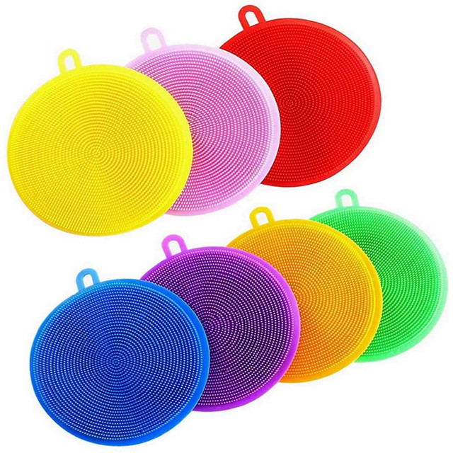 Silicone Dish Scrubber, Silicone Rubber Sponge Dishwasher Brush for Kitchen Dish Dishes Fruits Vegetables Washing and Cleaning