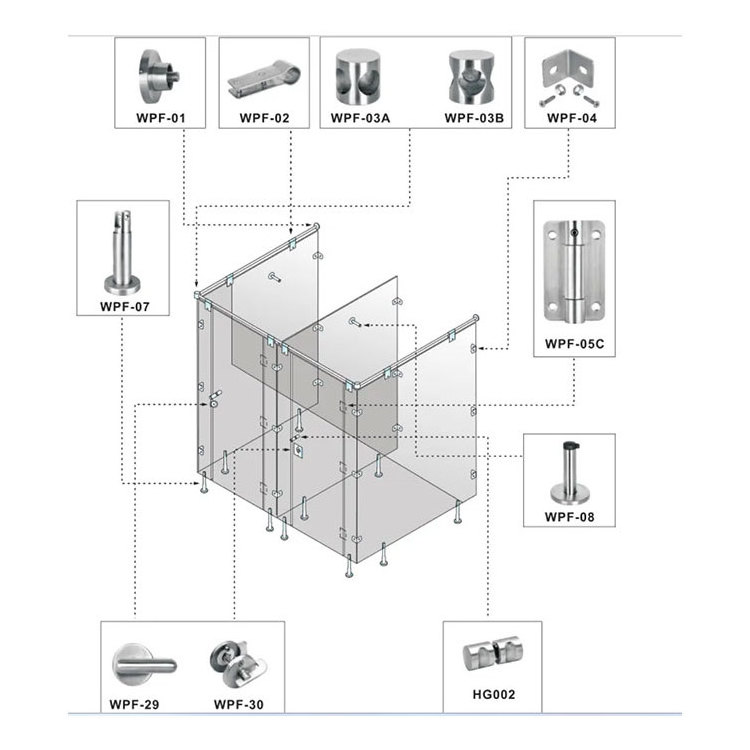 New Arrival 304 Grade Stainless Steel Toilet Cubicle Partition Indicator Door Lock