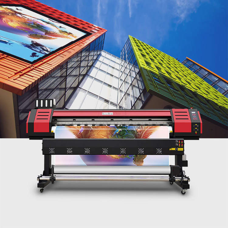 Kongkim digital print and cut all in one machine 1.6m 1.8m 3.2m eco solvent printer vinyl printing cutting plotter