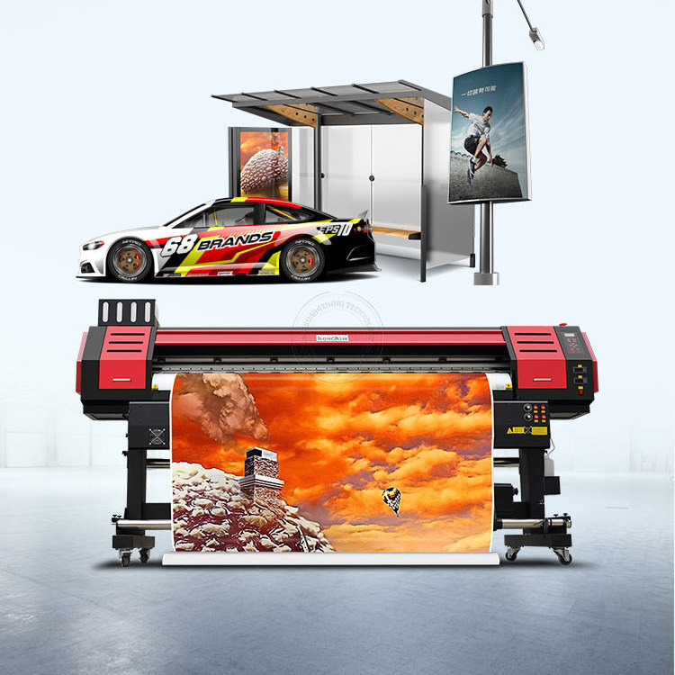 Kongkim 1.6m 1.8m 2.5m 3.2m large format eco solvent printer and plotter cutter vinyl sticker all in one printing machine