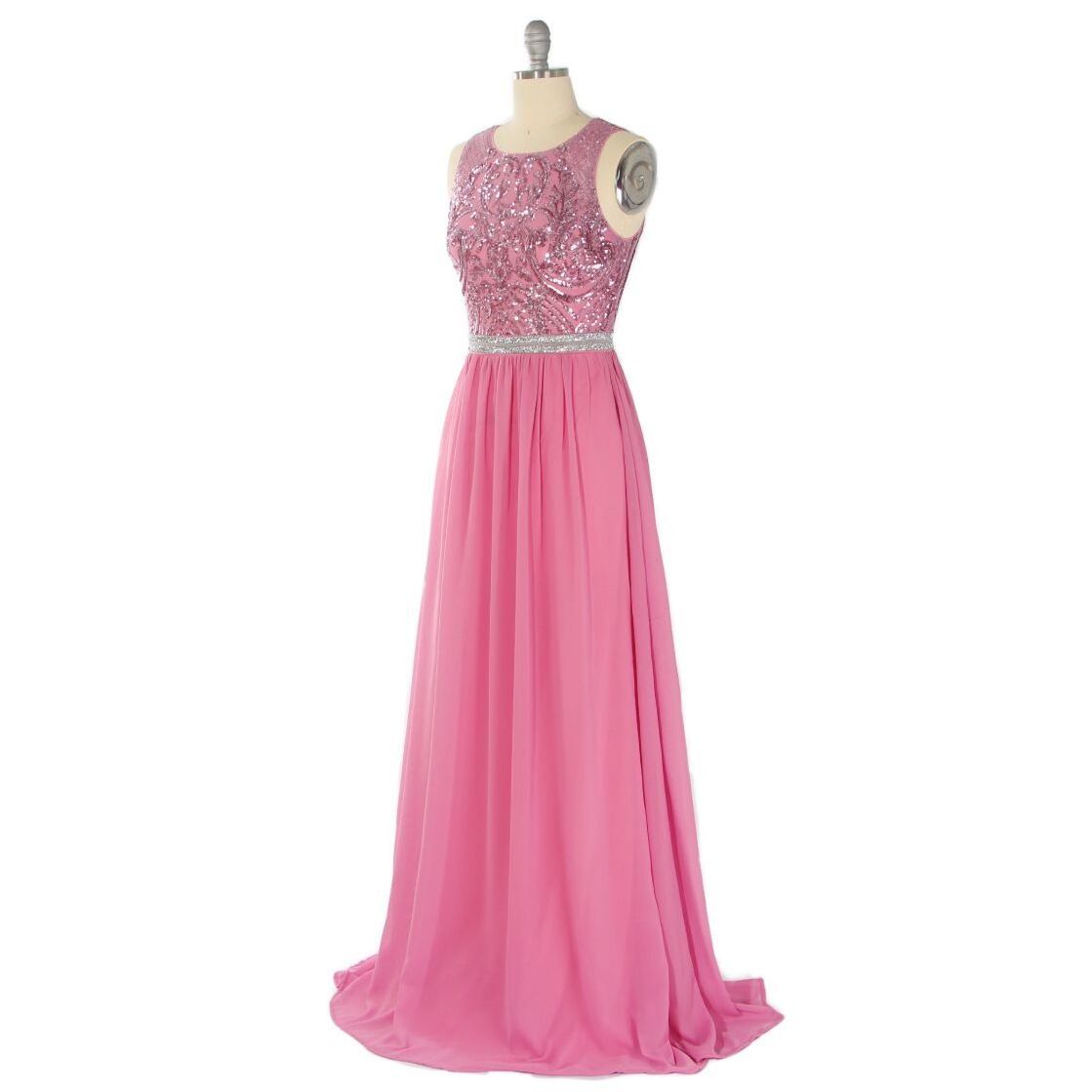 Modest Embroidered Chiffon Bridesmaid 1920s elegance Long Evening Party Prom Gown sequin beaded Dress