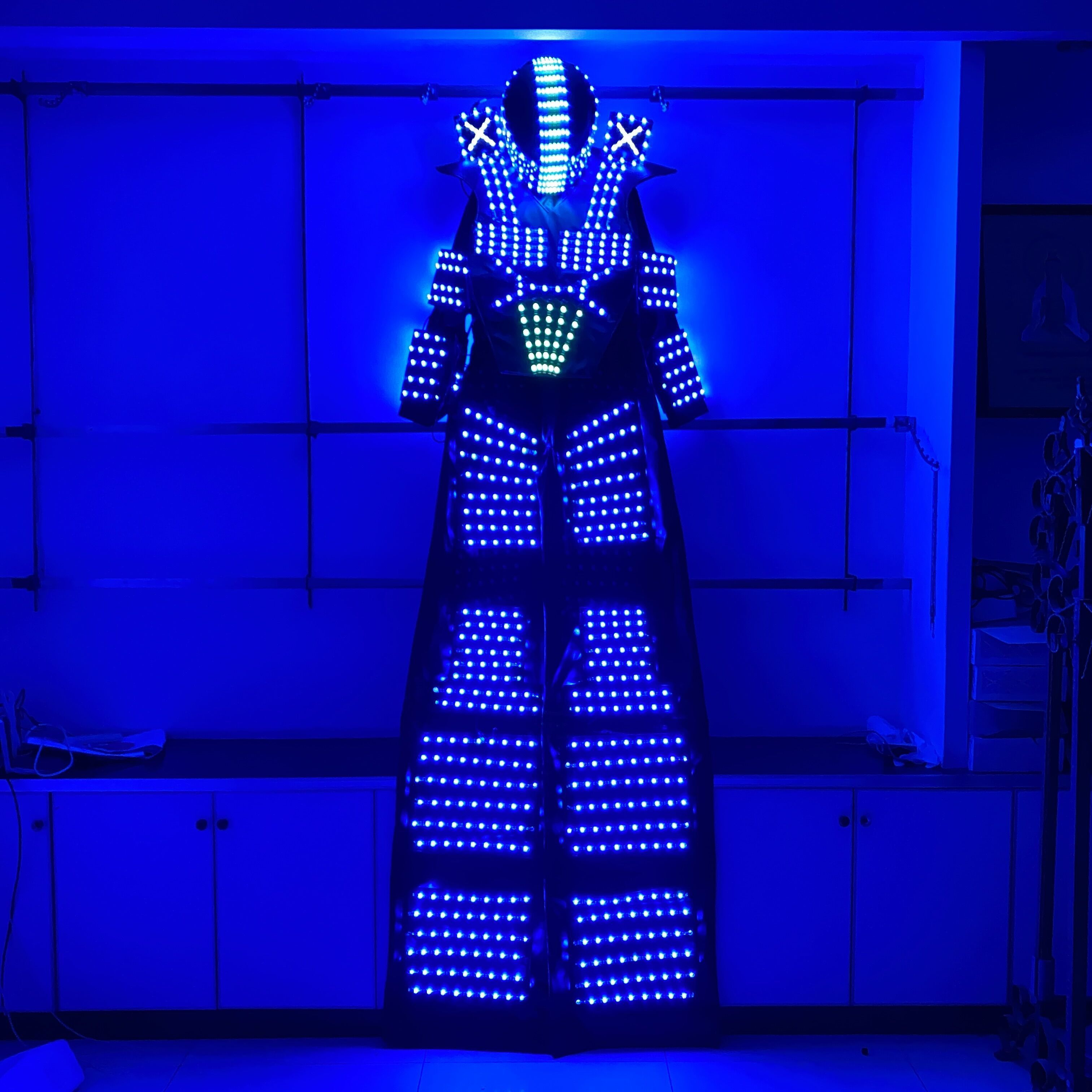 Adult carnival party wear club Stilt walker Robot LED Ballroom Robot costume