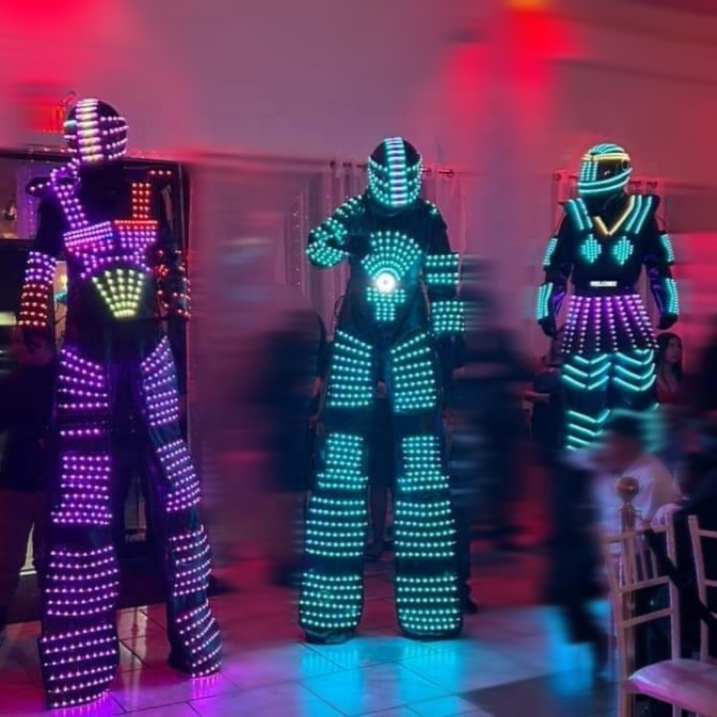 Night Club carnival party wear Stilt Robot LED Ballroom Robot costume