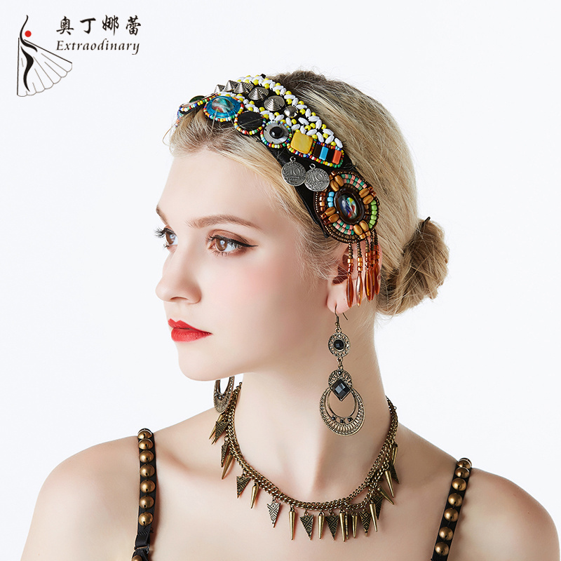 2019 Tribal Belly dance Coin Headpiece Women fashion Hair jewelry Tassel Gypsy Headband