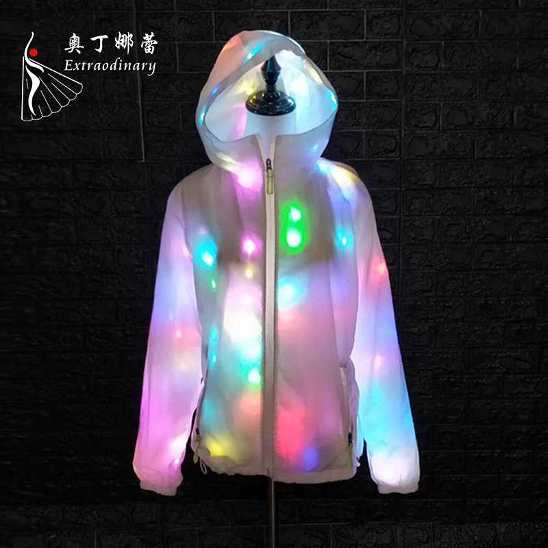 Luminous stage performance led light club dance costume Glowing Flashing Jacket