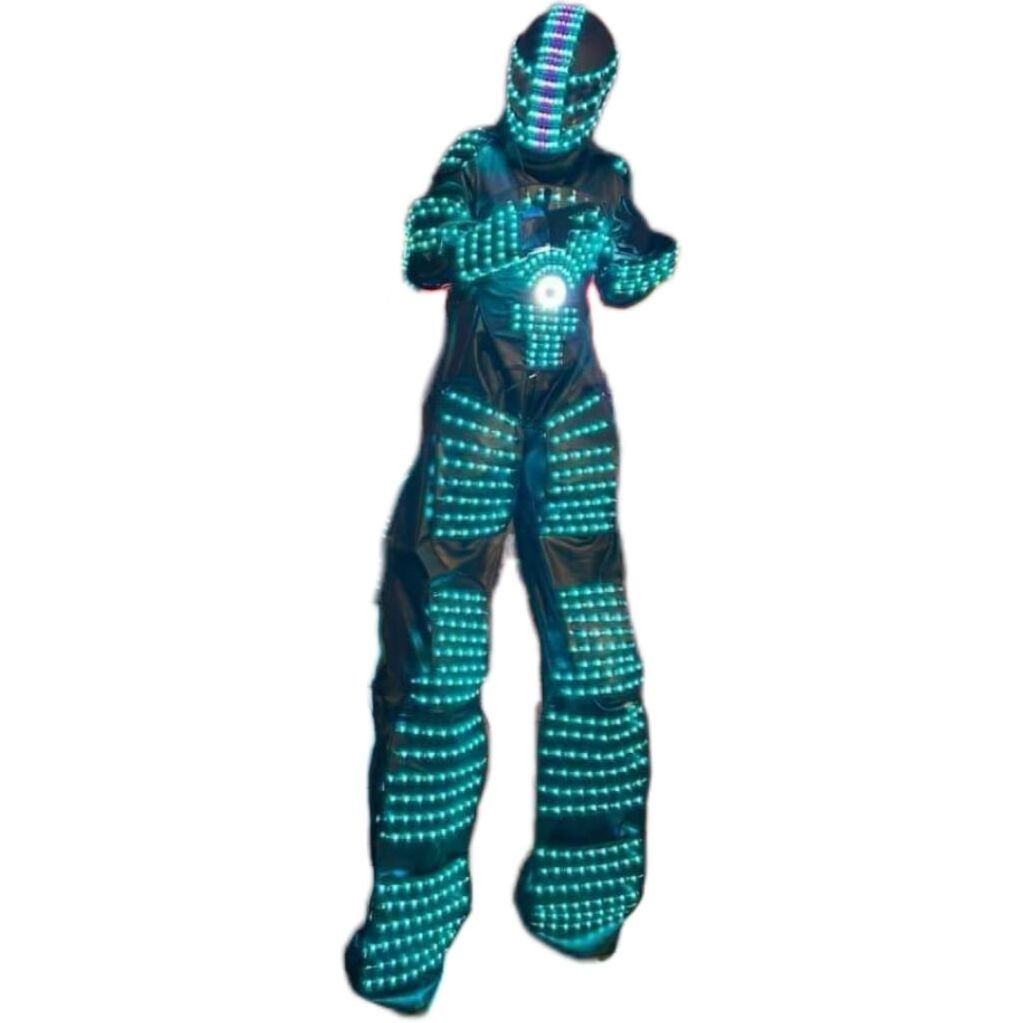 Night Club party wearable for events girls Stilt walker LED Robot costume