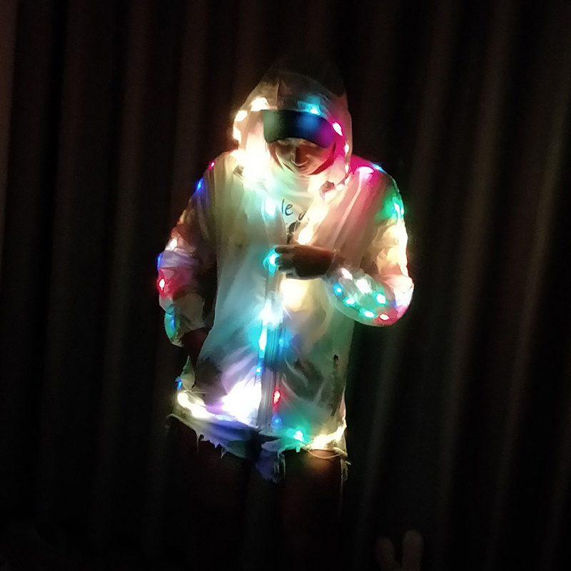 Luminous stage performance led light club dance costume Glowing Flashing Jacket