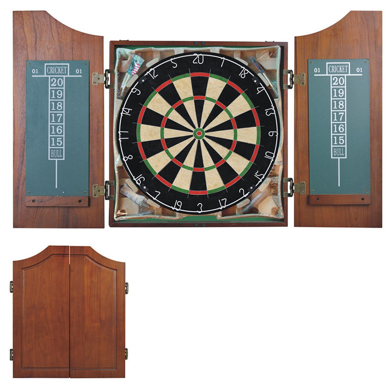 Indoor Game Unique Solid Wood Dartboard Cabinet for Paper Dart Boarnd And Sisal Bristle Dartboard