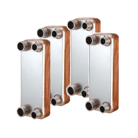 High pressure swept copper plate heat exchanger for heat pump customized with various materials