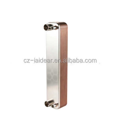 High pressure swept copper plate heat exchanger for heat pump customized with various materials