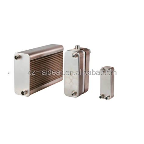 High pressure swept copper plate heat exchanger for heat pump customized with various materials