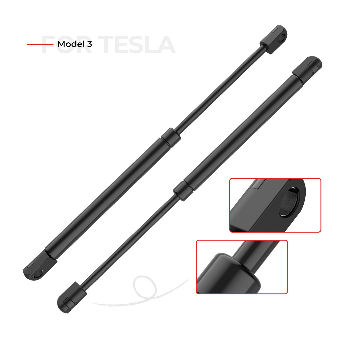 2pcs Front Lift Struts For Automobile Model 3 Bonnet Gate Boot Support Gas Spring Shock Hydraulic Rod