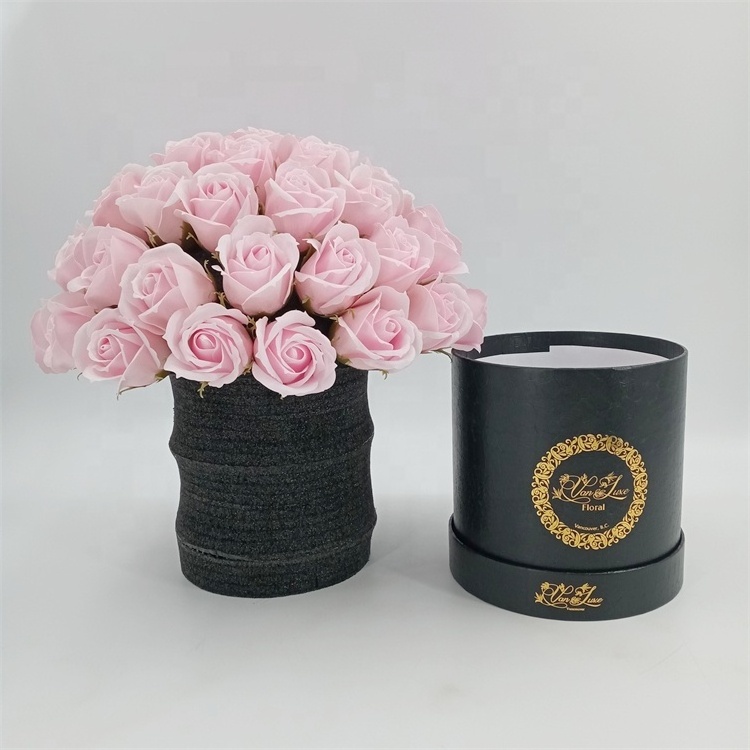 High Quality Custom Black Flower Box round Dome Foam Luxury Packaging Various Sizes inside Foil Paper Material for Packing