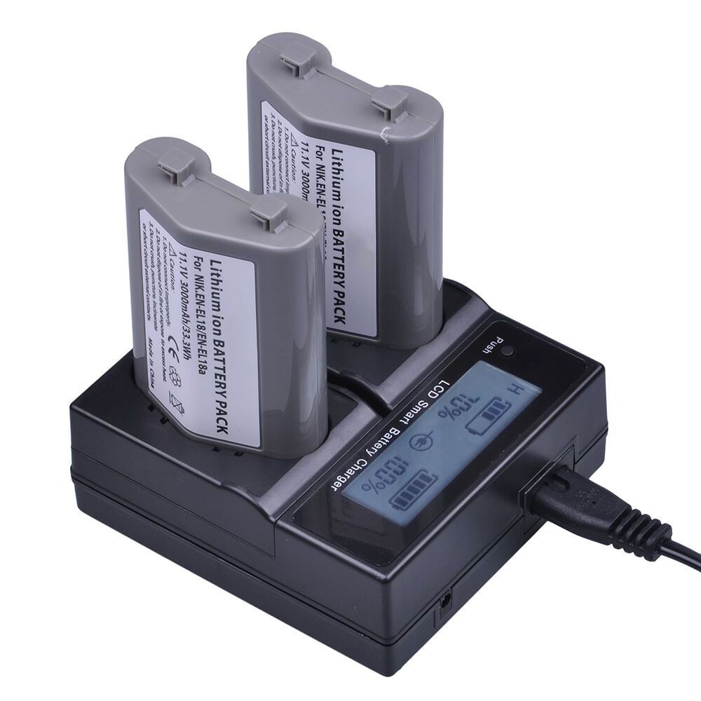 MH26 MH-26 Dual Charger With LCD Sreen Fit EN-EL18 EN-EL18a Battery for Nikon D4 D4S D5 Digital Cameras