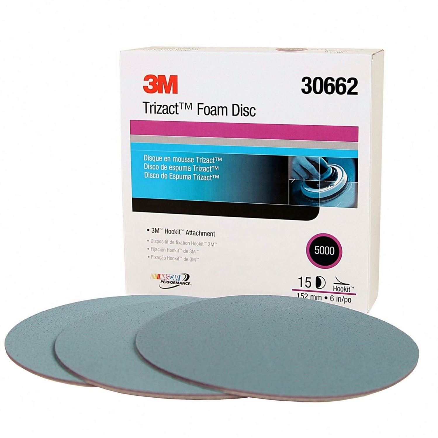 3M 30662  Trizact 5000  Hookit Foam Disc Foam Abrasive Finishing Disc 443SA  Hook & Loop Disc  15pcs/carton,4 carton/case