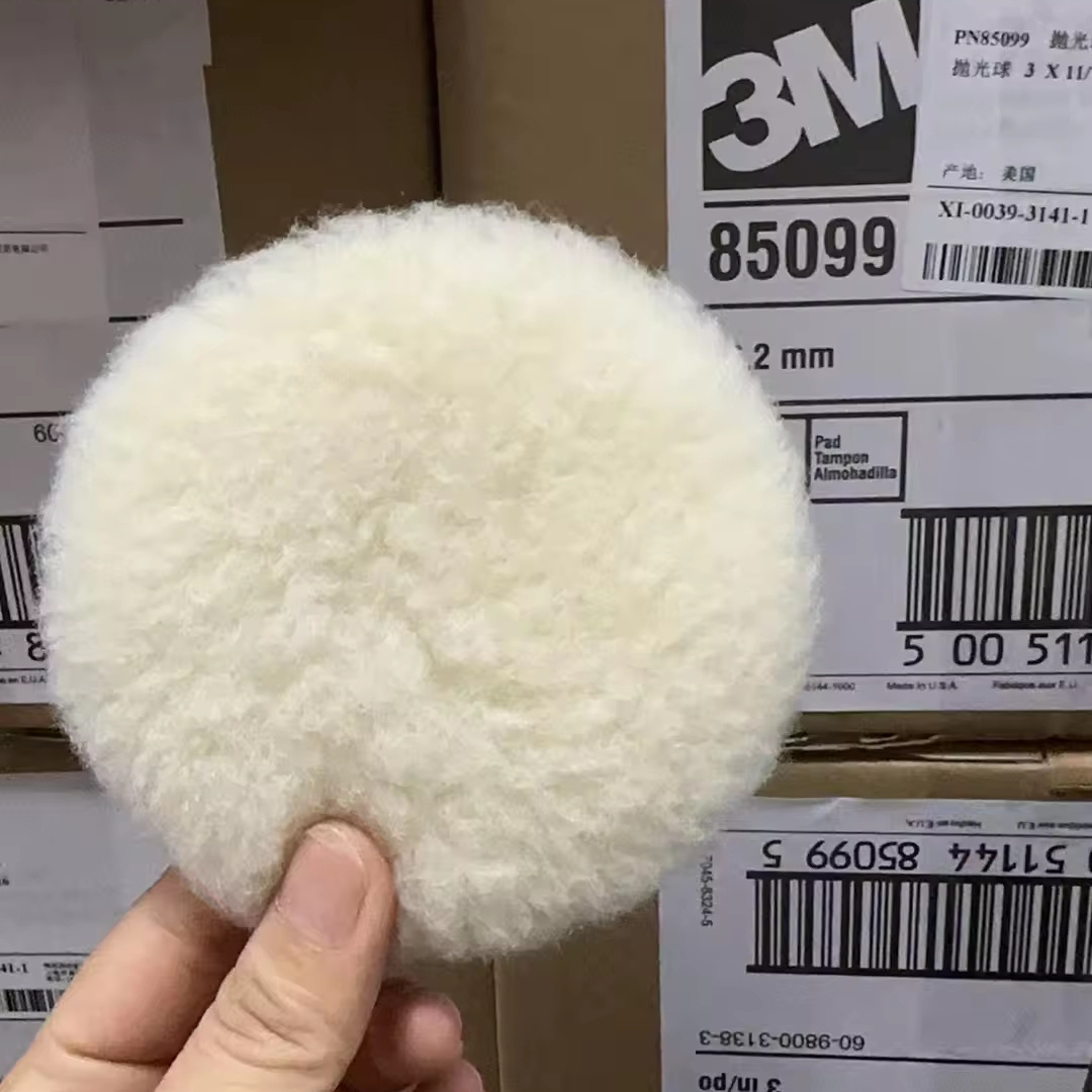 3M 85079 Finesse-it 5-1/4 round Wool Polishing Buffing Pad Knit Foam for Car Sanding and Polishing Color Chart Included