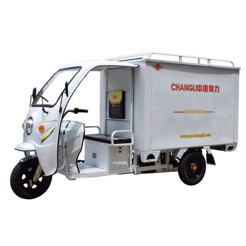 Cargo compartment enclosed electric tricycle for postal and express delivery