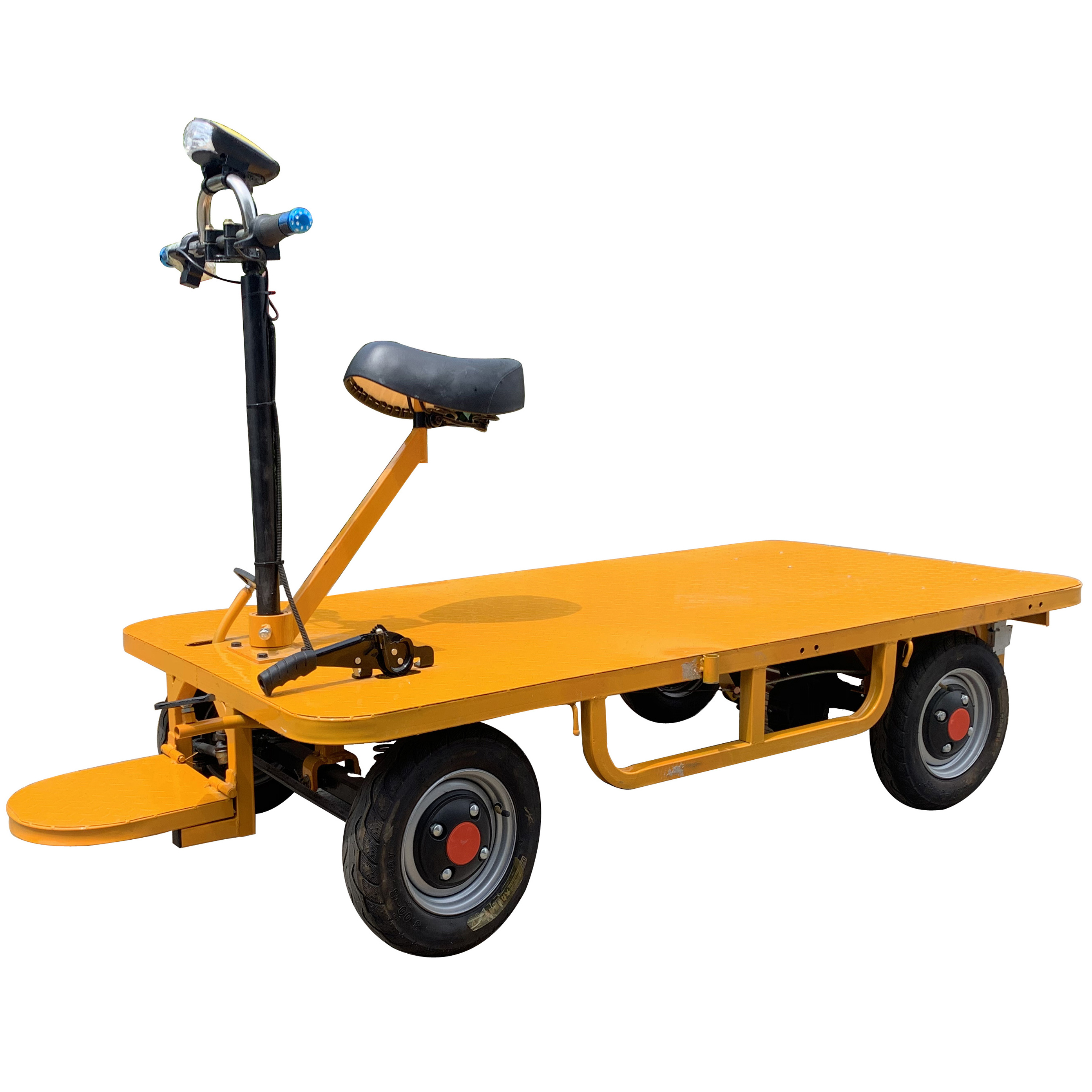 Warehouse turnover goods electric trolley Hand-Push mute flatbed truck electric dumper Electric trolley carrying