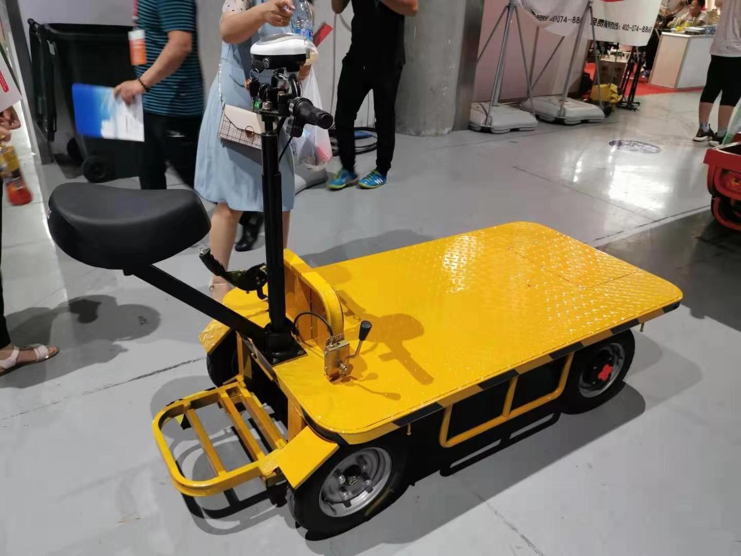 Warehouse turnover goods electric trolley Hand-Push mute flatbed truck electric dumper Electric trolley carrying