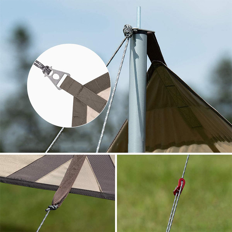 150D Encrypted Oxford Cloth Pu 3000 Sunshade Rainproof Camping Tarp With Tent Pole Outdoor Beach Tent Girder Shelter