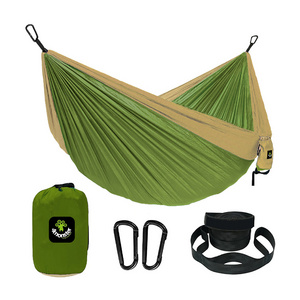 Camping Hammock Double & Single Portable Hammocks with 2 Tree Straps, Lightweight Nylon Parachute Hammocks for Backpacking