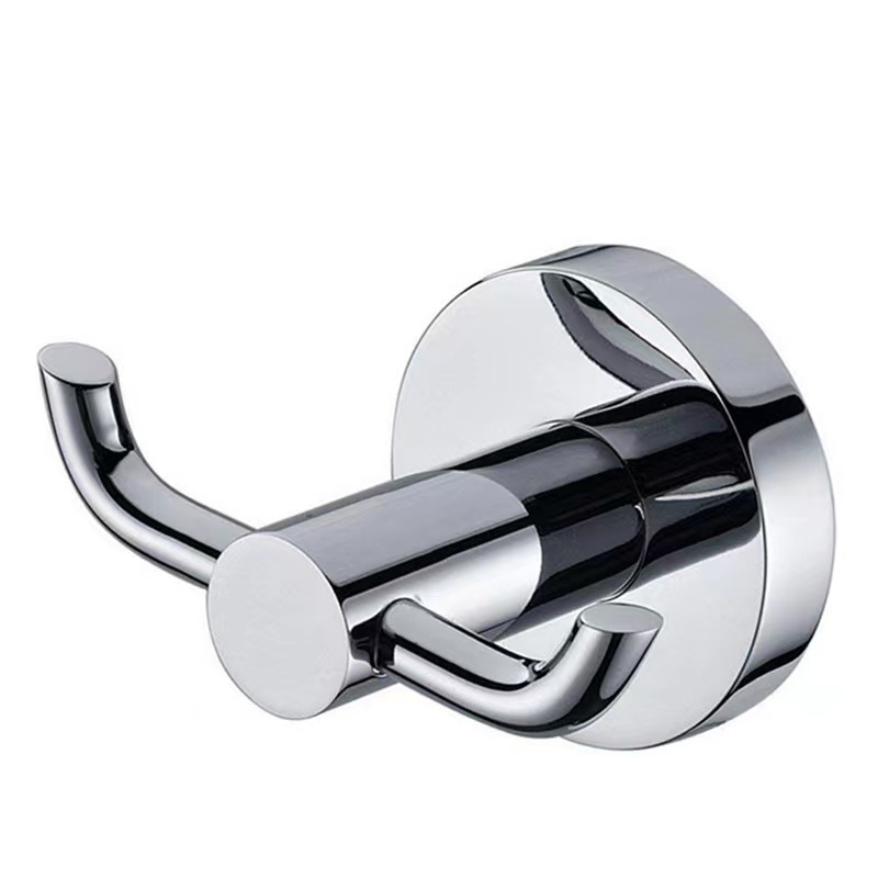 Heavy Duty Chrome Bath Towel Hook Double Prong Wall Robe Hook Coat Hanger For Bathroom 304 Stainless Steel Shining Clothes Hook