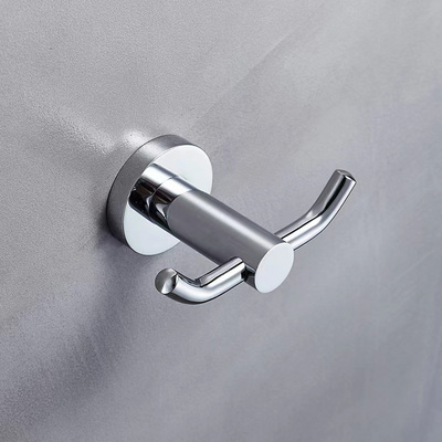 Heavy Duty Chrome Bath Towel Hook Double Prong Wall Robe Hook Coat Hanger For Bathroom 304 Stainless Steel Shining Clothes Hook