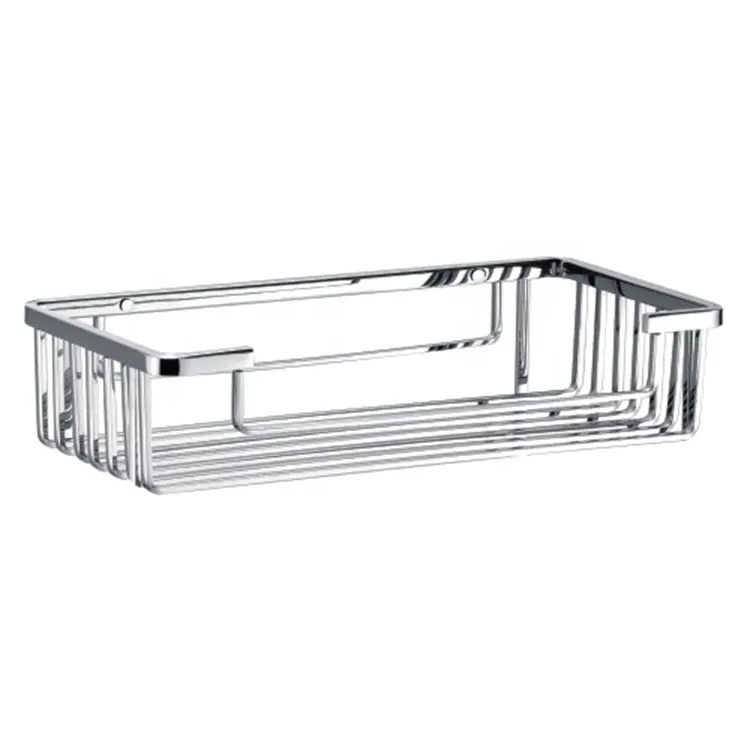 Wholesale Popular Adhesive Bathroom Shelf Stainless Steel 2-Tier Shower Caddy Storage Rack Wall Bathroom Shelves