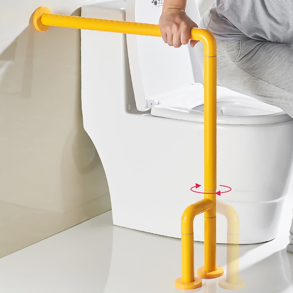 L shape abs plastic disabled toilet handrails safety handicap shower grab bar handle drop down bathroom grab rail