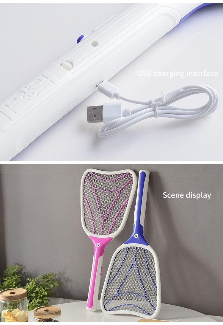 Newest Hot Selling Rechargeable Electric Mosquito Killing Bug Zapper Fly Swatter Best Mosquito Killer Racket