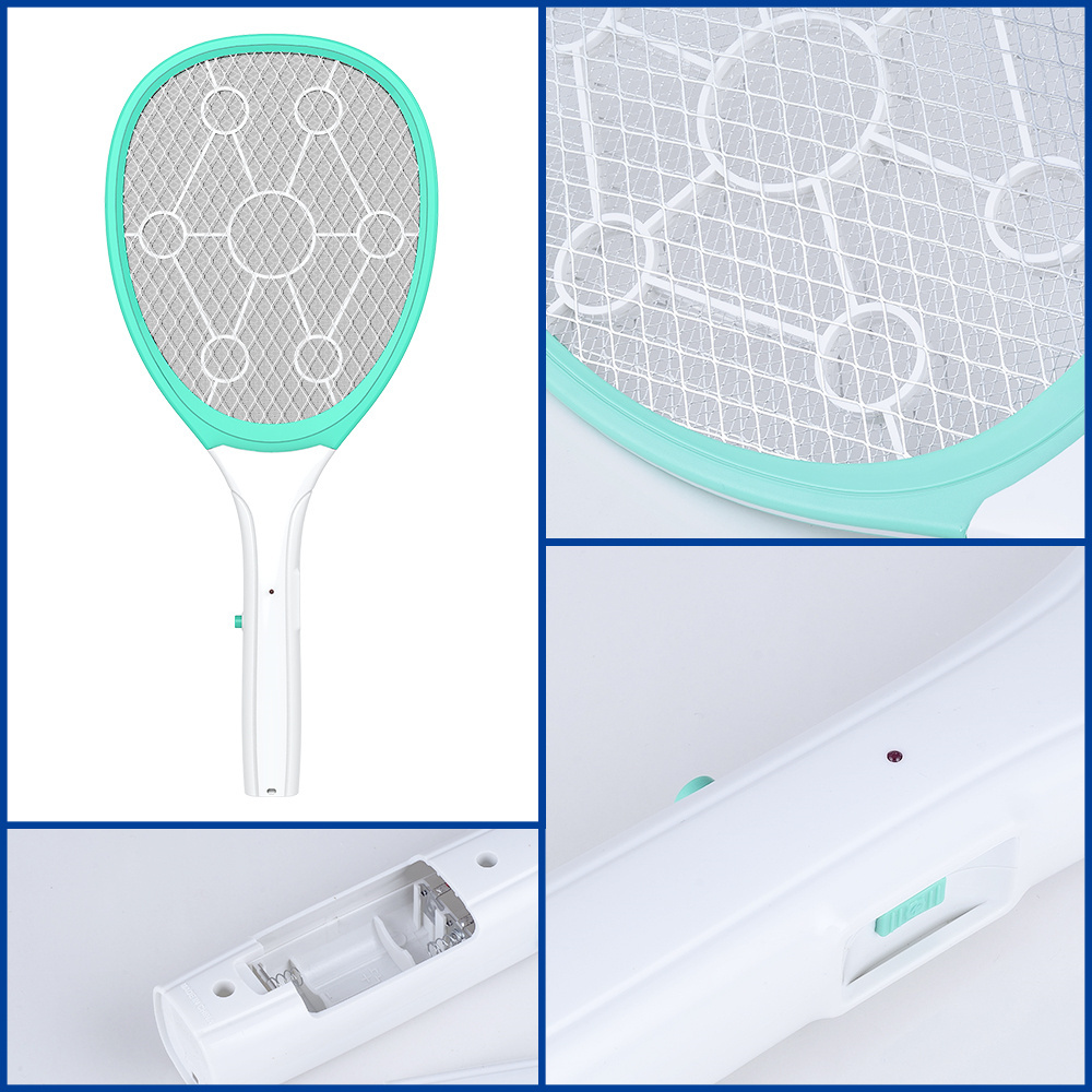 Double Control Switch Electronic Mosquito Swatter Killer Bug Zapper Rackets