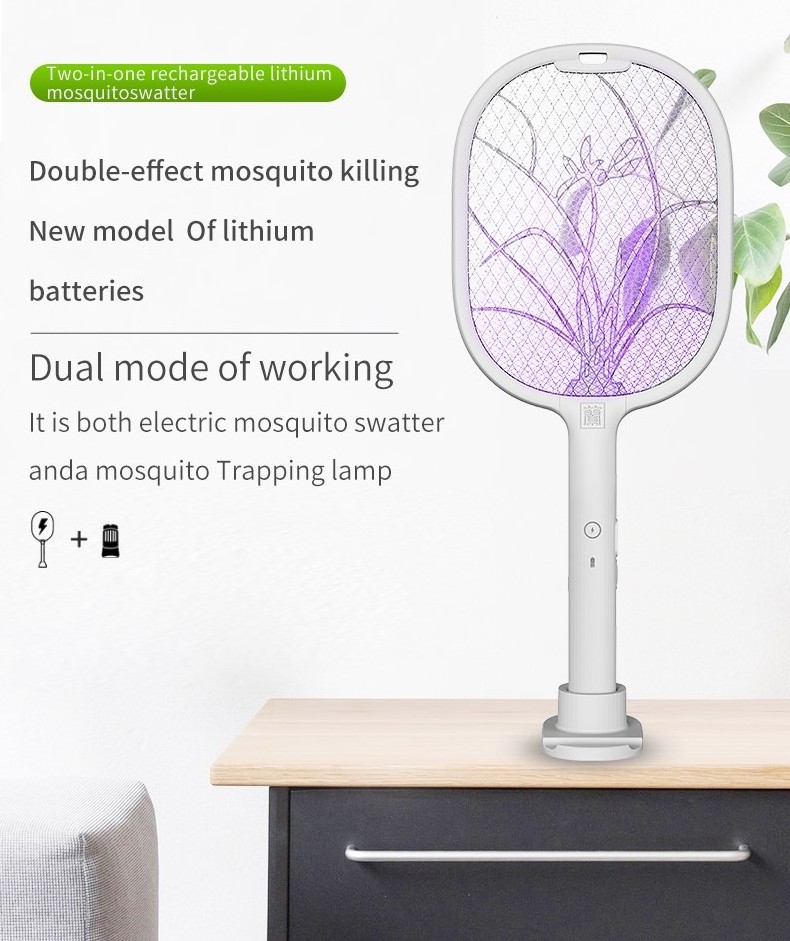 Newest Design Top Durable Good Quality Mosquito Racket Electric Indoor Fly Swatter UV Lamp USB Insect Trap