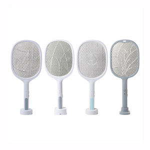 Rechargeable Electric Mosquito Bat Usb Mosquito Killer Racket Popular Design Living Room Raqueta Mata Mosquito 2 in 1 White