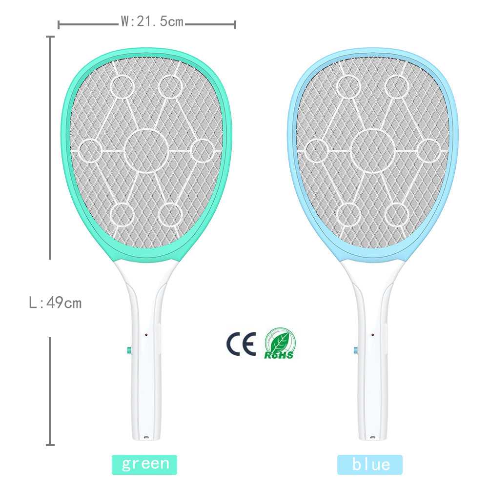 Double Control Switch Electronic Mosquito Swatter Killer Bug Zapper Rackets