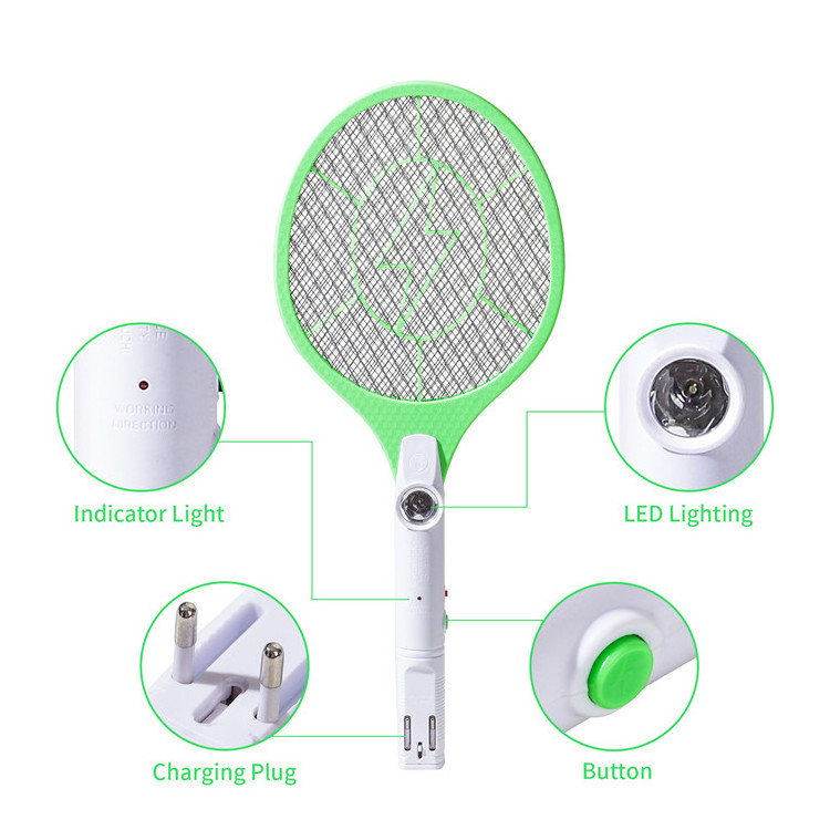 China Manufacturer Cordless Mosquito Bat Bug Zapper Light Electric Fly Swatter