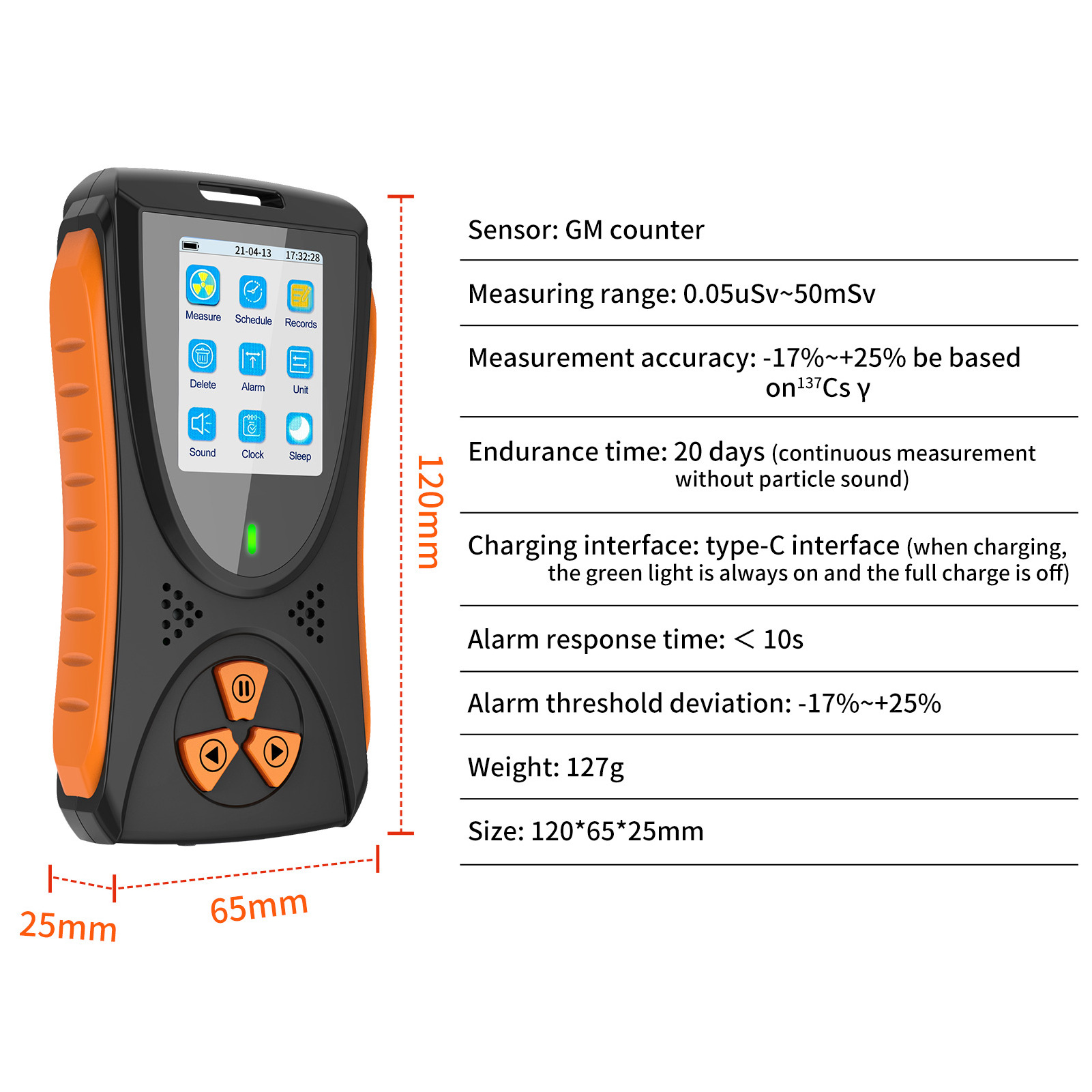 Aikesi Nuclear Radiation Detector,HFS-10,Portable handled radiation Monitor with LCD Display  X-ray