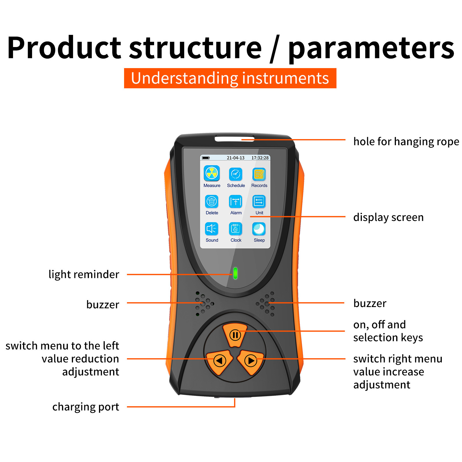 Aikesi Nuclear Radiation Detector,HFS-10,Portable handled radiation Monitor with LCD Display  X-ray