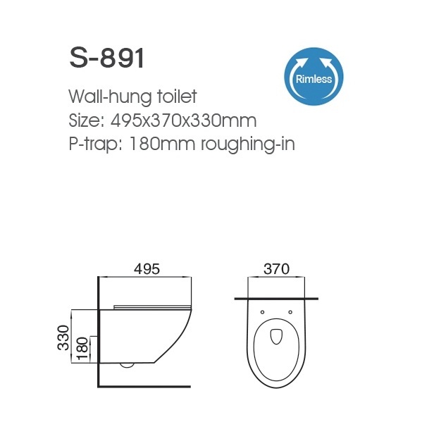 Gold plated S-891 Wall Hung Toilet P-trap Golden Color Ceramic electroplating wall mount toilet for  Bathroom