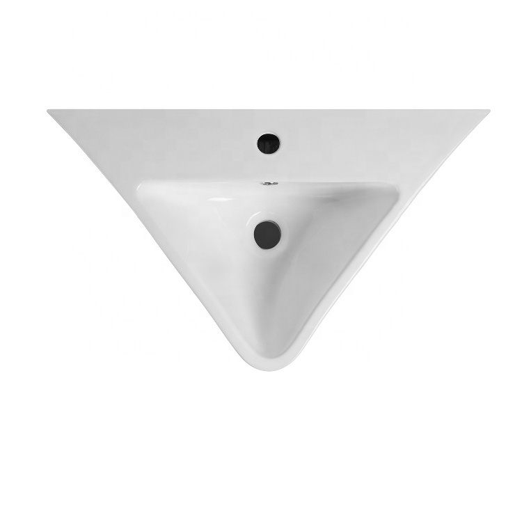 Modern Style Easy To Clean Wall Hung Basin Triangular Bathroom Wall Hung Mounted Wash Hand Basin Sink S-507-1