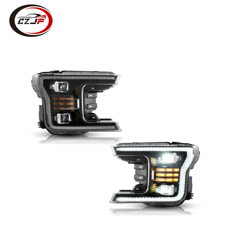 CZJF Wholesales Sequential Turn Signal full LED Lobo Head lamp Headlights For Ford F150 2018 2019 2020