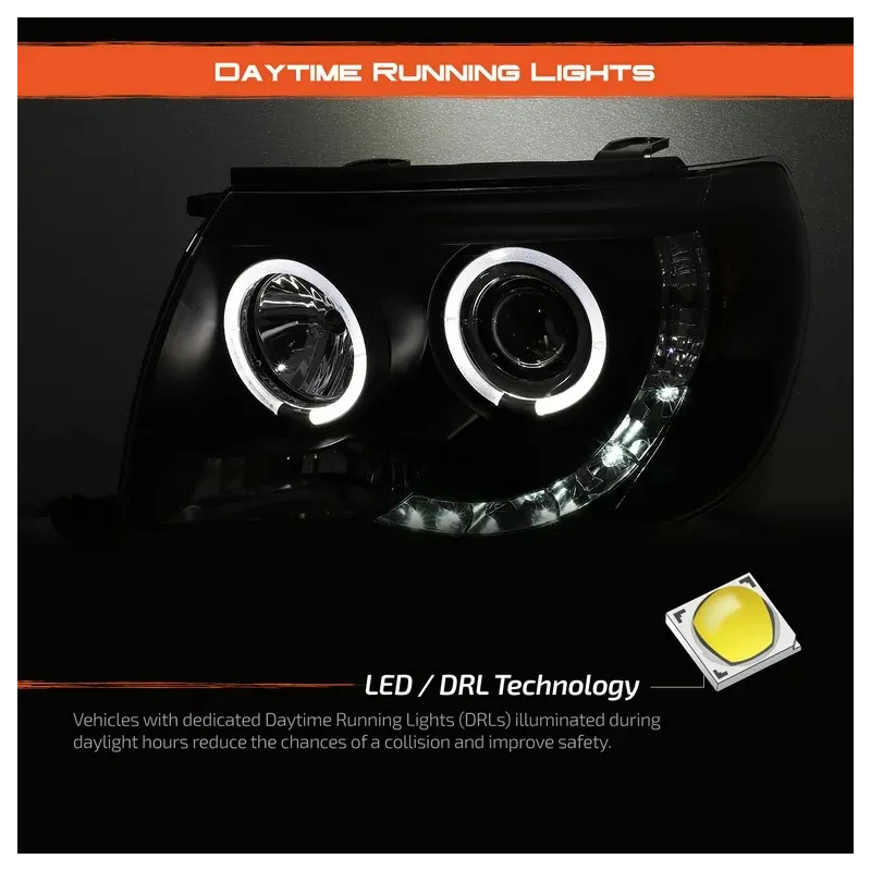 CZJF LED Projector Headlamp HeadLight For Toyota Tacoma Pickup 2005 2006 2007 2008 209 2010 2011 Truck Front Lamp Black Smoke