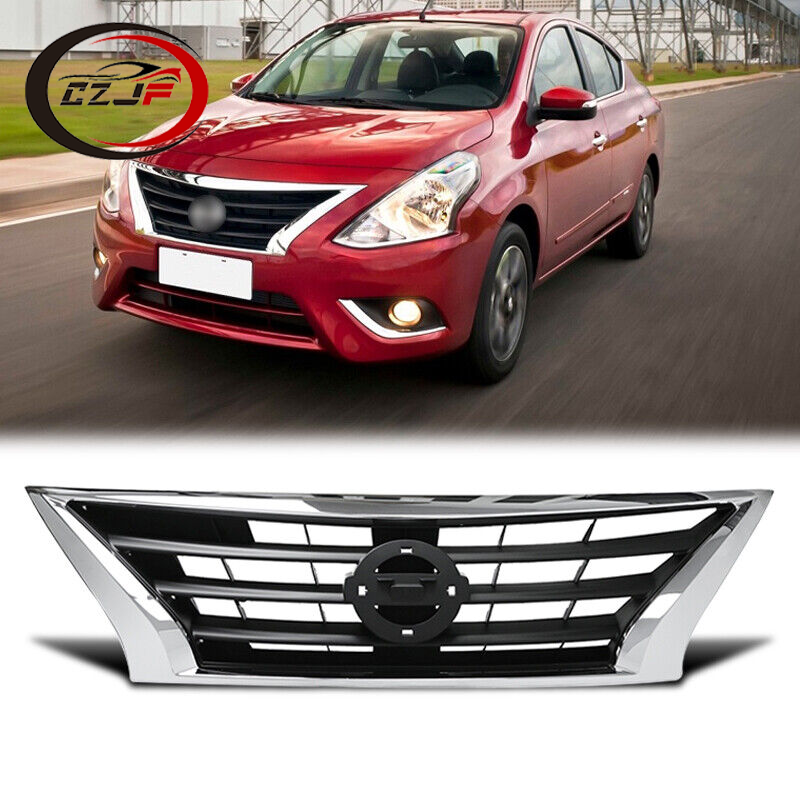 CZJF New Price Chrome With Black Front Grille Bumper Grill Chrome Black Mesh Grille For Nissan Versa 2023 2024