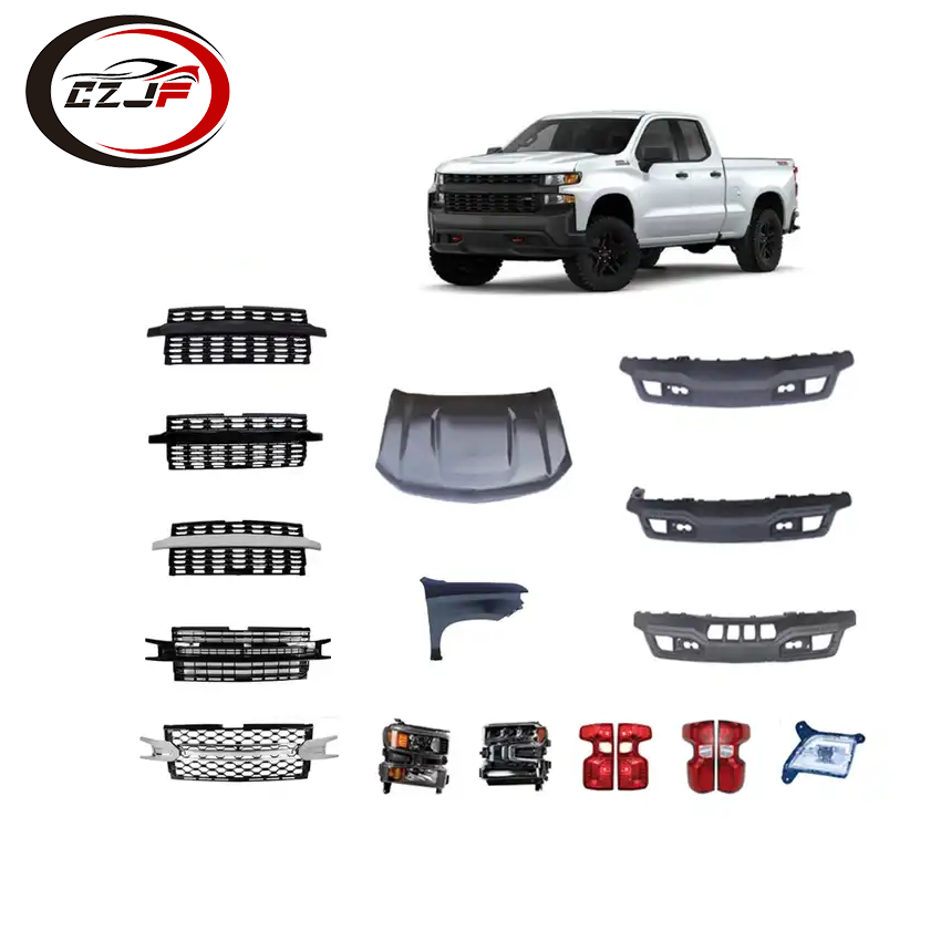 CZJF Car Parts Front Bumper Grille Stripe Chrome Grille For Chevrolet Chevy Silverado 1500 2019 2020 2021 84401129