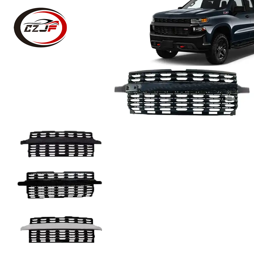 CZJF Car Parts Front Bumper Grille Stripe Chrome Grille For Chevrolet Chevy Silverado 1500 2019 2020 2021 84401129