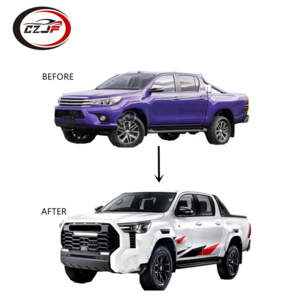 CZJF Car Accessories Face Lift Front Bumper For Hilux Revo 2015-2018 Restyle To Tundra Facelift Modified Grille Body Kit