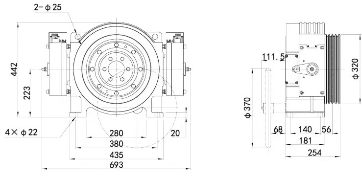 Lift Traction Motor Diagram Electric Elevator Gearless Hoist Machine Otis Elevator Machine