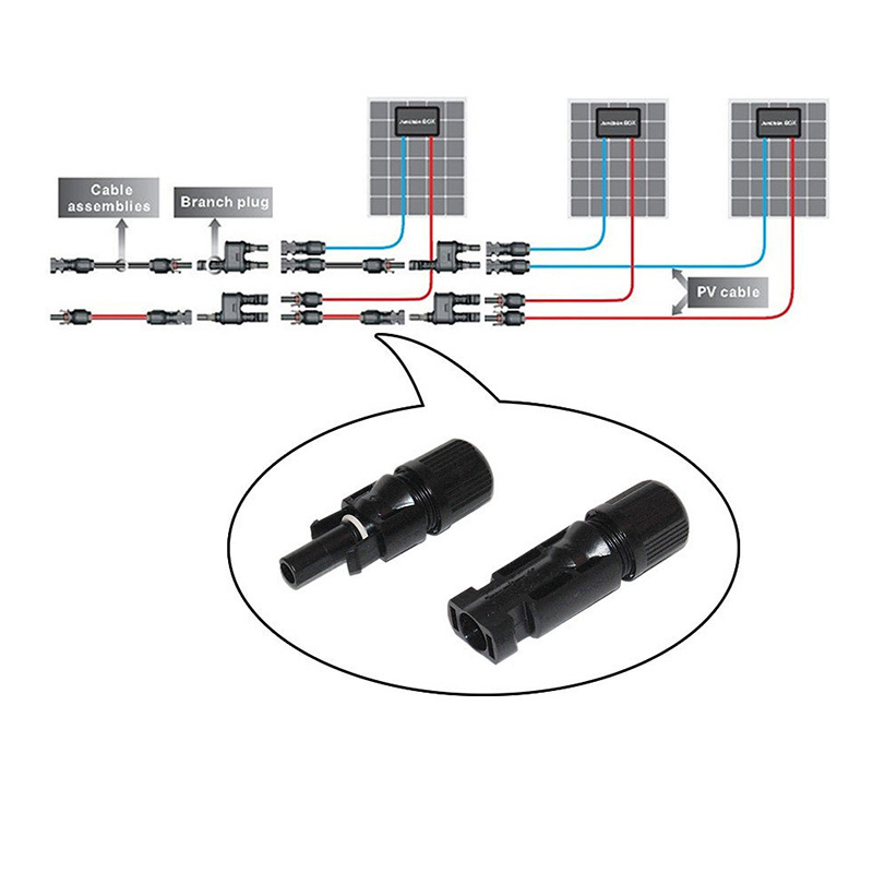 Commercial Rooftop Solar Panels 39A 4MM 10000V/15000V Solar Connector For BIPV Mounting System