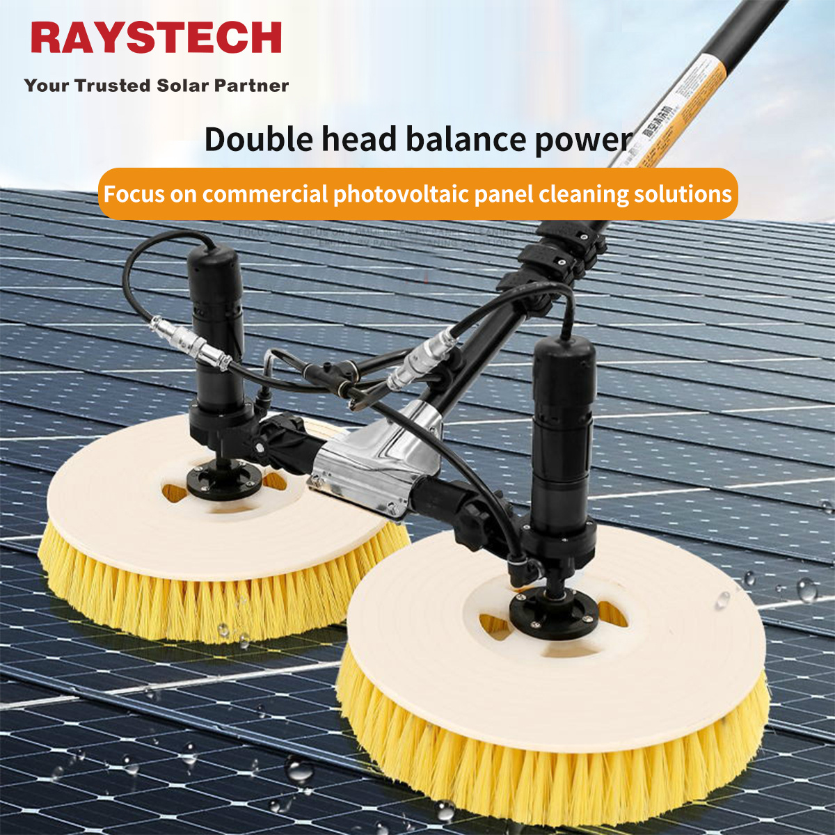 Manufacturer Solar Panel Cleaning Washing robot Machine 7.5m Automatic Roller Brush With Double Head Robot//