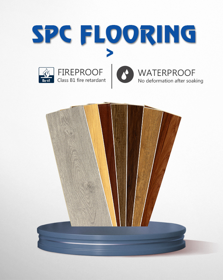 Waterproof Luxury Vinyl Tiles Plastic Pvc Plank Spc Flooring With Click Lock Spc Vinyl Flooring